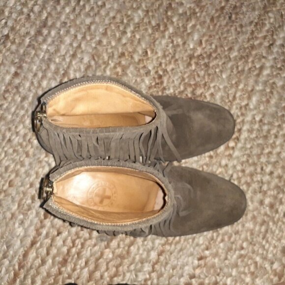 FIORENTINI + BAKER-Italy-RAMONES-Brown Suede Fringe Booties-Sz 38-Excellent - Picture 8 of 9
